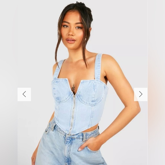 Denim Corset Top - Picture 2 of 6